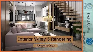 Sketchup V-Ray 5 Tips Find Your Fast Render Setting, interior Rendering How to Add Light 