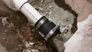 How to connect PVS pipe to Cast Iron Pipe using Fernco Coupling