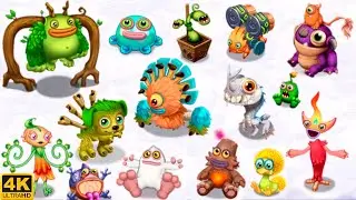 Continent - All Monster Sounds and Animations (My Singing Monsters: Dawn of Fire) 4k