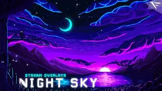 Pixel Night Sky twitch overlay and alerts stream pack for OBS Studio, Streamlabs and Streamelements