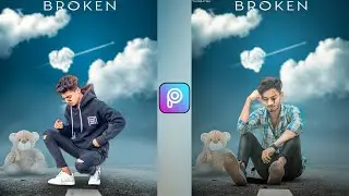 Broken Photo Editing Picsart Tutorial | Broken Heart Photo Editing Picsart