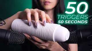 ASMR 50 Triggers in 50 Seconds for Super FAST Tingles (No Talking)