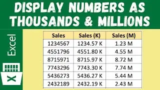 Excel Number Formatting: Thousands & Millions