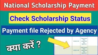 Nsp Scholarship Payment File Rejected by Agency Kya Kare ! How to Check Nsp Scholarship Status