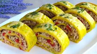 the most delicious ZUCCHINI roll with minced meat