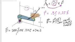 Statics - 3D Moment about a point example 4