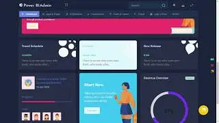 Power BI Admin Template Dashboard Ui Kit  with LTR Dark Theme