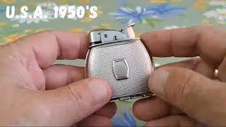 Old vintage EVANS ROUND petrol pocket lighter Старая бензиновая зажигалка