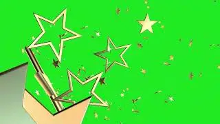 Gold Star Transitions with green screen, no copyright content (black mart)