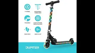 Kick Scooter for kids, LED Light-up Scooter, Adjustable Handlebar, Rear Brake, Lightweight Design