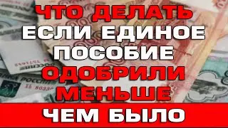 Что делать если Единое пособие одобрили меньше чем было до этого