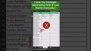 #ExcelTip to Separate First and Last Name Automatically..