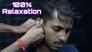 100% Mind Relaxation By Indian ASMR Head & Ear Massage Therapy | ASMR Forehead Tapping & Scratching