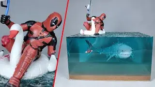 How to Make Deadpool catching a shark Diorama