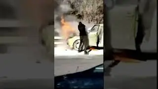 Киа Соул горит на МКАДе