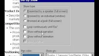 Microsoft Office PowerPoint 2000 Slideshow setup