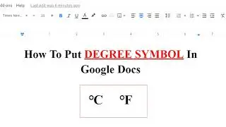 How To Put DEGREE SYMBOL In Google Docs - [ ✔️SOLVED ]