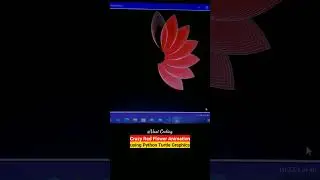 Crazy Red Flower Animation using Python Turtle Graphics, Wait till end ❤️@VastCoding