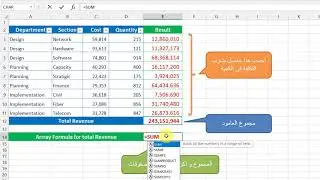 مثال على المصفوفات في اكسل Array Formula in EXCEL
