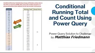 Conditional Running Total and Count Using Power Query | Incredible Solution by 