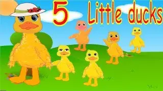 5 Little Ducks & Lyrics Splashing In The Sea| 5 patitos - Numbers | LBB | Karaoke -5 chú vịt con