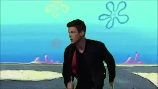 The Flash - Barry Allen running from SpongeBob meme