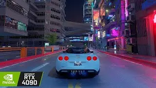 Cyberpunk 2077 But The Best Visual Graphics Mod Chevrolet Corvette ZR1 DLSS 3.5 Gameplay