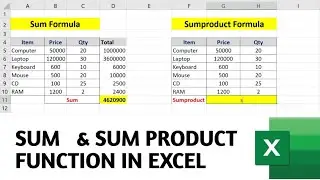How to Use SUM and sum product formula in Excel