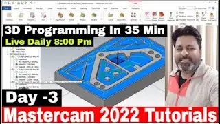 Mastercam 2022 Day-3 | Area Milling Mastercam 2022 | Mastercam 2022 VMC CNC Programming tutorial