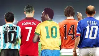 Football National Heros - Zidane, Ronaldo, Pelé, Maradona, Cruyff, Cristiano Ronaldo