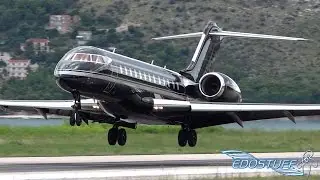 Epic All Black Bombardier BD-700-1A10 Global Express VQ-BKI - Landing at Split Airport SPU/LDSP