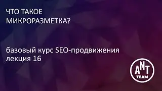 Микроразметка: основные понятия и виды. Лекция 16