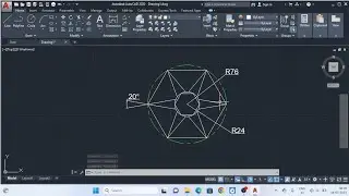 autocad tutorial in hindi, how to use polar array & polygon command|Ex-34|