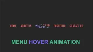 Menu Hover Animation using Html Css & Javascript