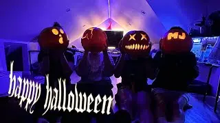 carving pumpkins and talking shat