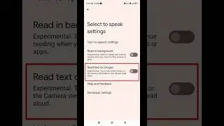 How to enable read text on images text to speech setting