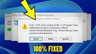 Error 1310 Error writing to file in Windows 11 / 10 /8/ 7 - How To Fix error 1310 While installing ✅