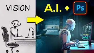 Generate A.I. Art + Turn LOW Quality Photos into 4K + Compositing in Photoshop