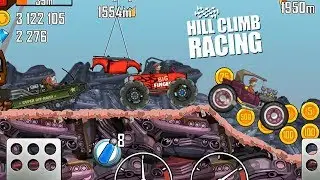 BIG FINGER, HOT ROD и СУПЕР ВНЕДОРОЖНИК на трассе СВАЛКА. Hill Climb Racing