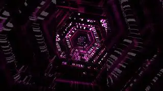 Abstract Background Video 4k TV VJ LOOP NEON Pink Purple Metallic Hexagon Tunnel Calming Visual ASMR