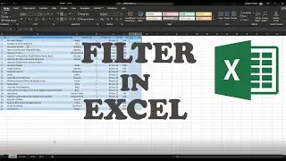 How to used filter in Excel