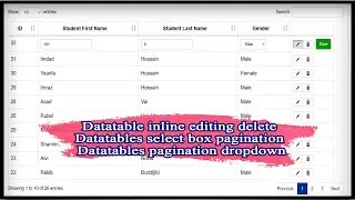 Datatable inline editing delete | Datatables select box pagination | Datatables pagination dropdown