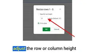 Google Sheets | Basics | Adjusting column width and row height