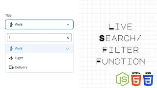 Create a Live Search / Filter function using HTML CSS and JS