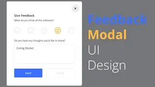 Feedback Modal UI Design In HTML CSS and Javascript || Simple Modal  || Popup Modal UI Design