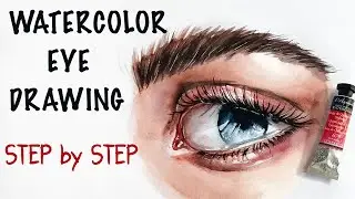 DRAWING EYE WITH WATERCOLORS STEP BY STEP | DRAWING TUTORIAL