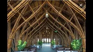 3D modeling Nocenco Cafe with bamboo structure using Sketchup