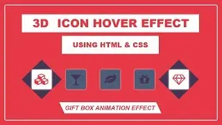 3D Icon Hover Effect - Icon hover Animation effect - CSS Icon hover effect - transform-style