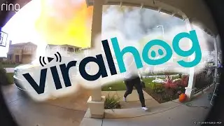 Doorbell Camera Captures Wildfire Evacuation || ViralHog