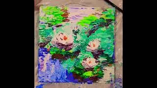 Water Lilies.  Acrylic.  Canvas. 🌷 | Кувшинки. Акрил. Холст. 🎨